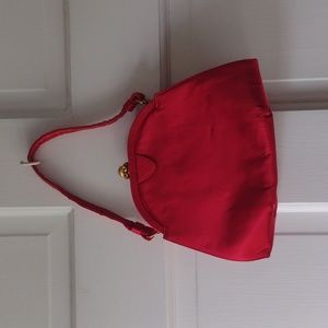Mel-ton red satin evening bag never used